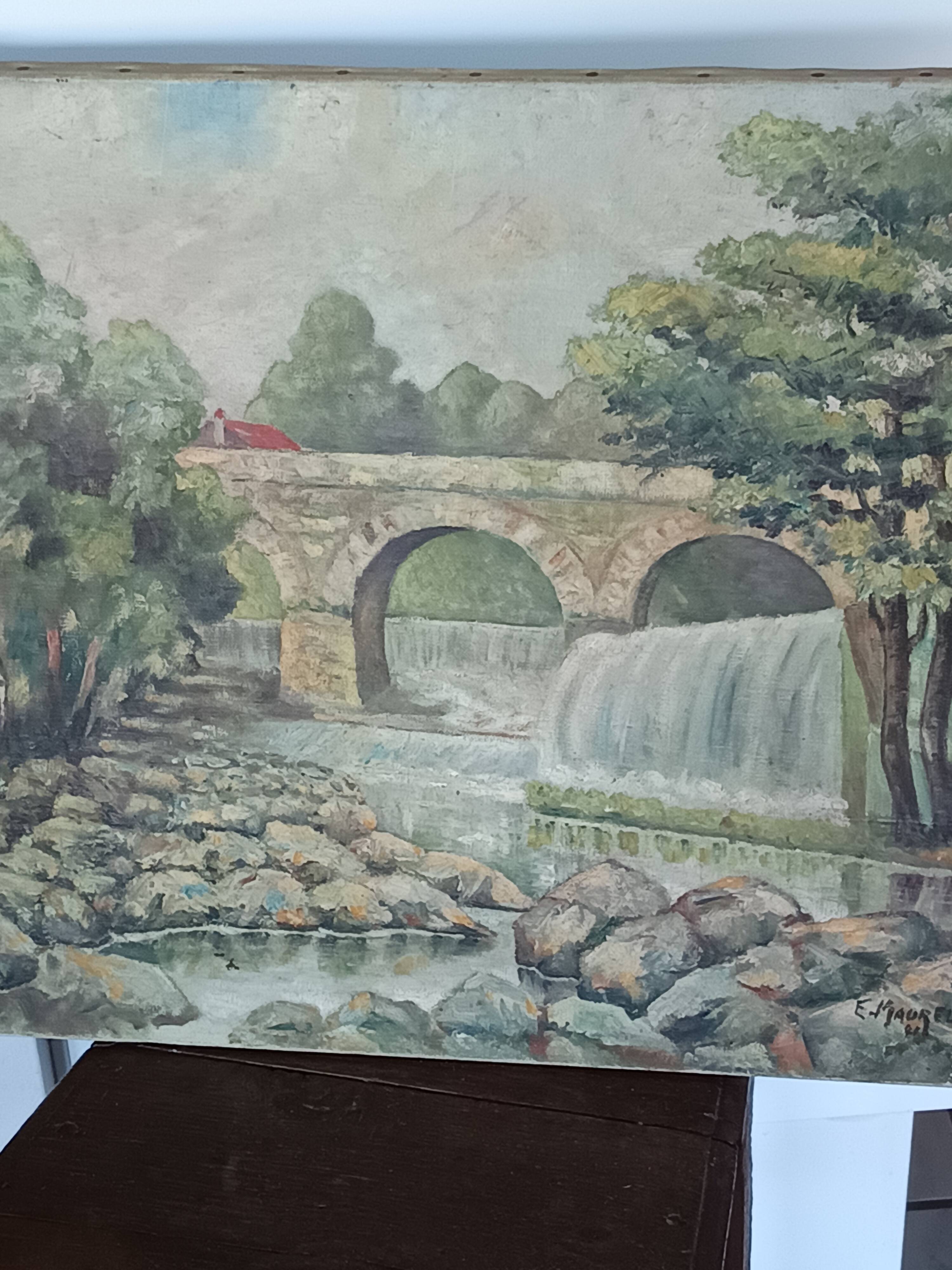 Oil on canvas, signed Francis Maurel, Provençal painter, 1941