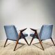 Pair of vintage design armchairs 'Bunny' 60s