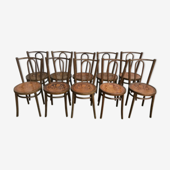 Set de 10 chaises bistrot viennoises