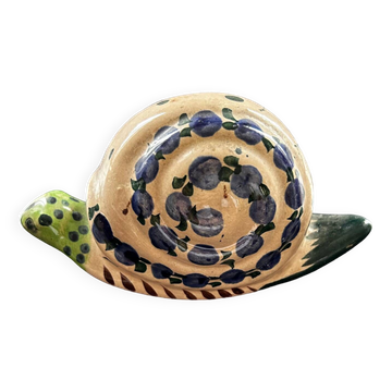 Painted stoneware snail