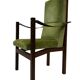 Vintage armchair solid wenge design 60s leather armrests design