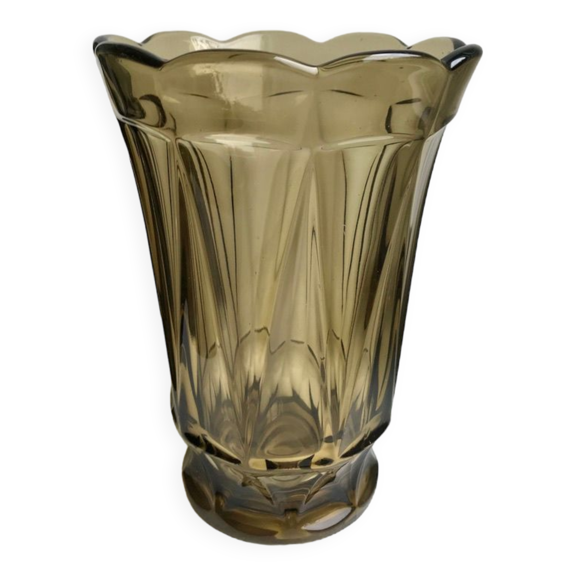 Smoked glass vase 70s