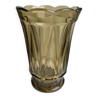 Smoked glass vase 70s