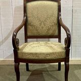 Armchair with crosses - 19th century restoration in mahogany