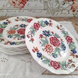 Set of 7 flat plates Sarreguemines Vence model