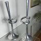 Pair of large aluminium bow candlesticks, Italy, 1970.