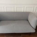 Light gray fabric 2-seater sofa