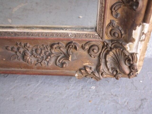 Mirror restoration Golden stucco rectangle 137 x 89 cm