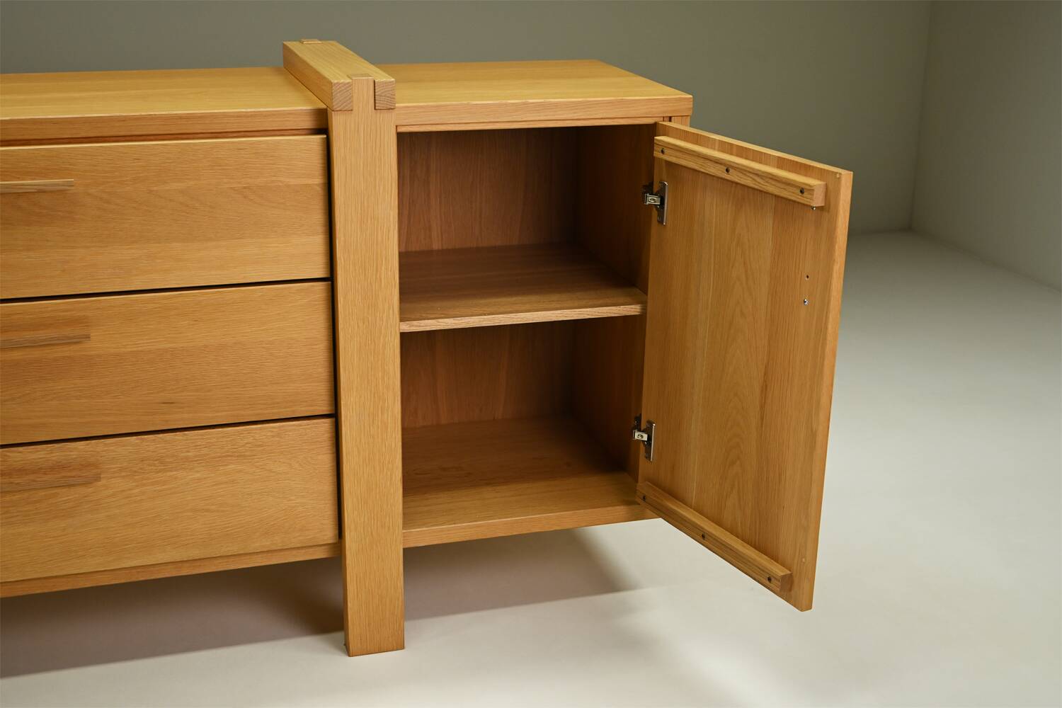 Brustalist oak sideboard, Belgium.