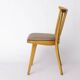 Vintage Beech Wood Kitchen Chair – 1960s German Design, Grey Upholstery