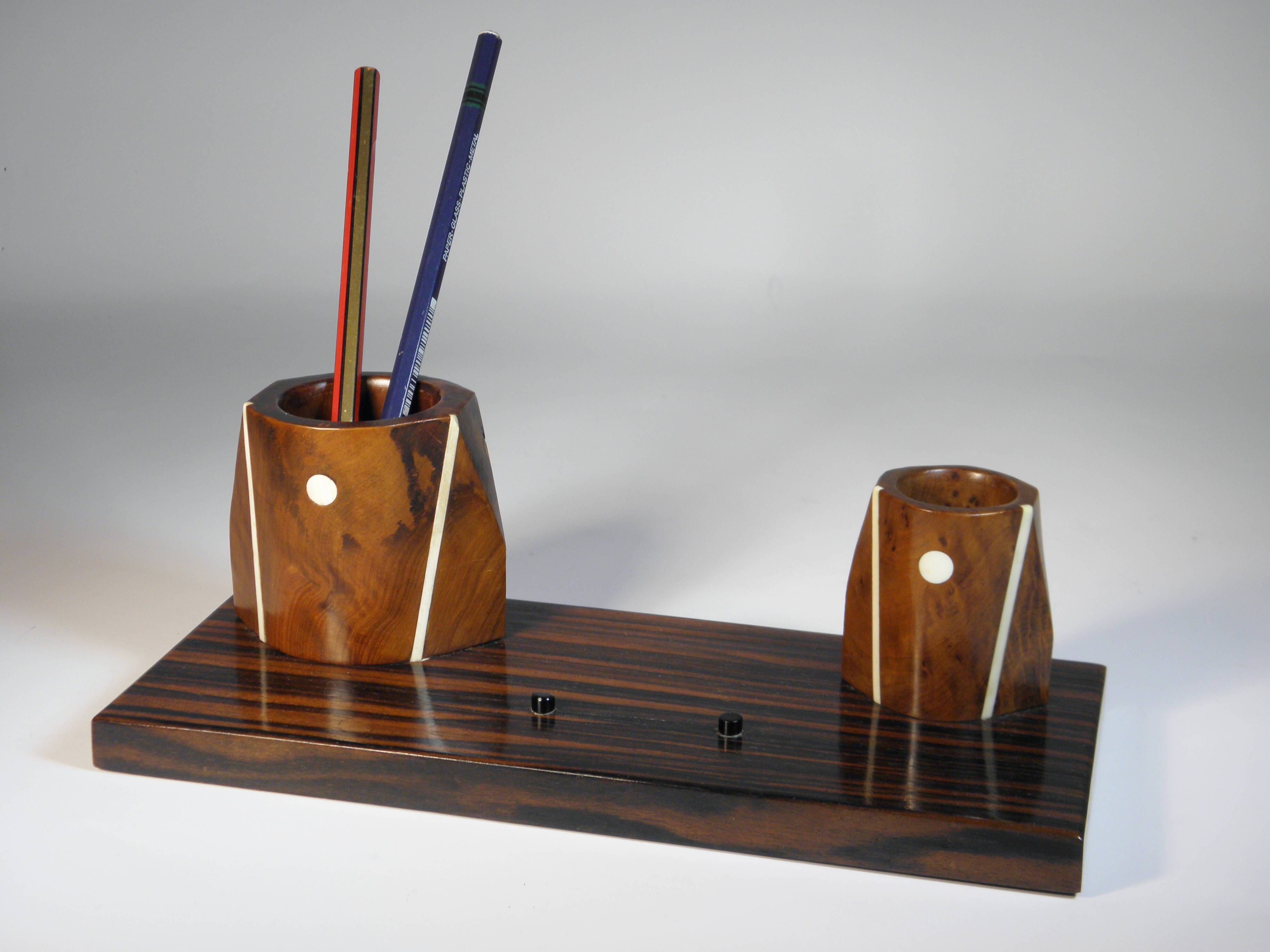 SET DE BUREAU en EBENE de MACASSAR