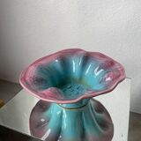 Plat céramique bleu et rose