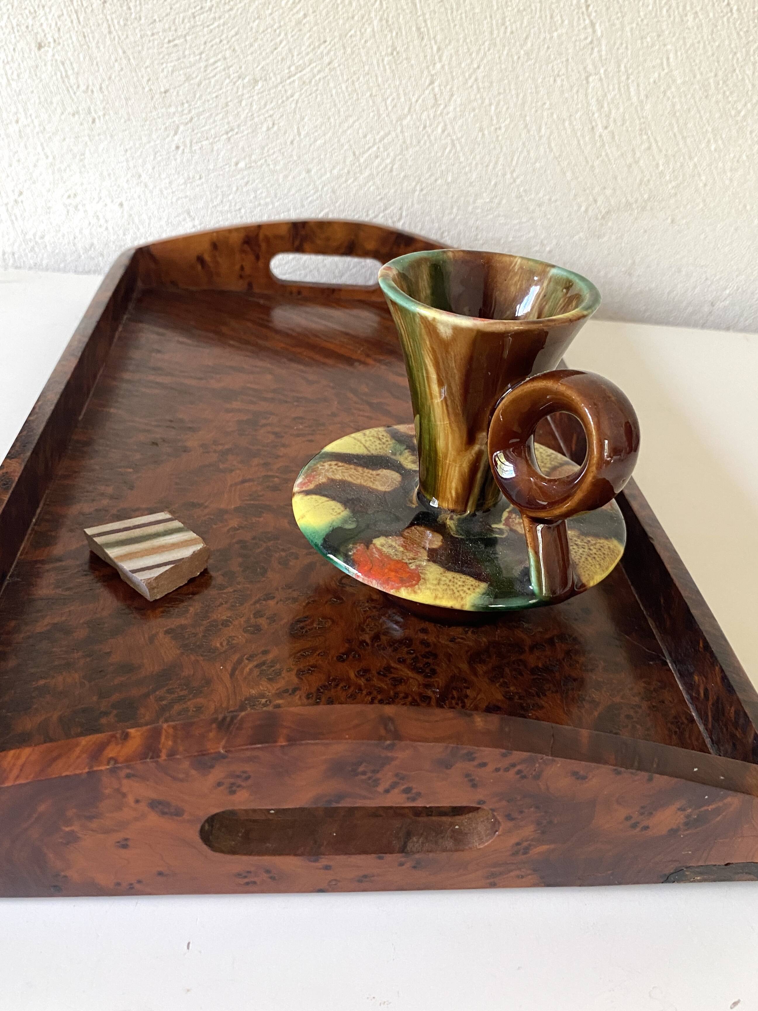 70s ceramic candle holder