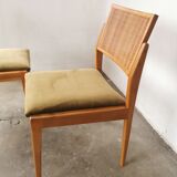 Pair of velvet chairs and canning