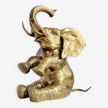 Brass elephant sculpture