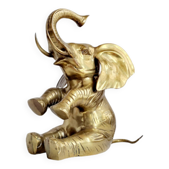 Brass elephant sculpture
