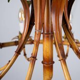 Italian metal chandelier in bamboo imitation, 1960s