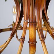 Italian metal chandelier in bamboo imitation, 1960s