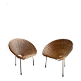 Pair of "Basket" armchairs by Roberto Mango