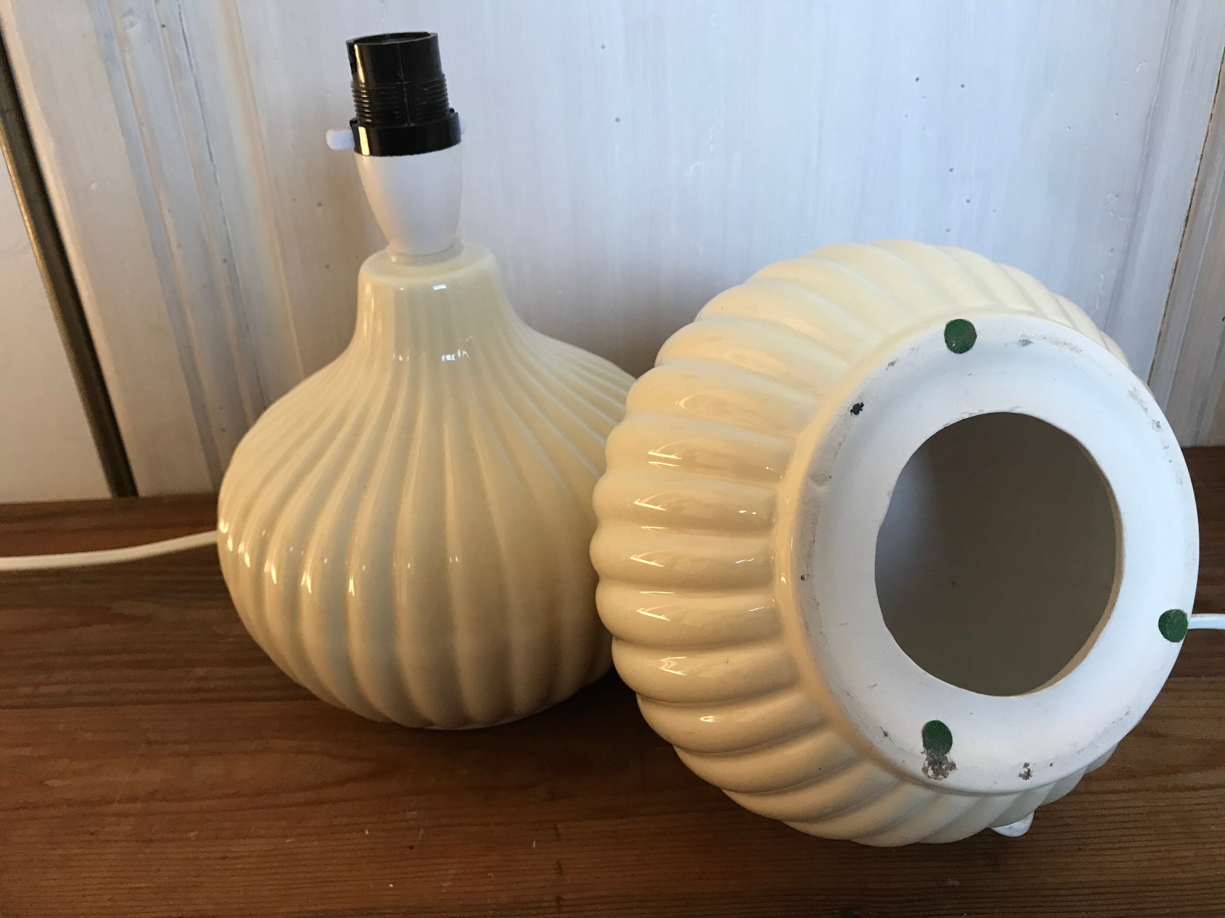 Pair of ceramic bedside lamps