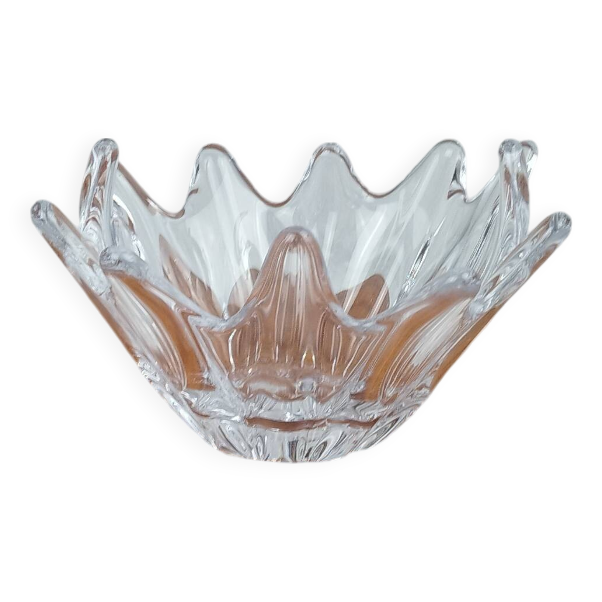 Daum France Crystal Starfish Fruit Bowl, Vintage 70s
