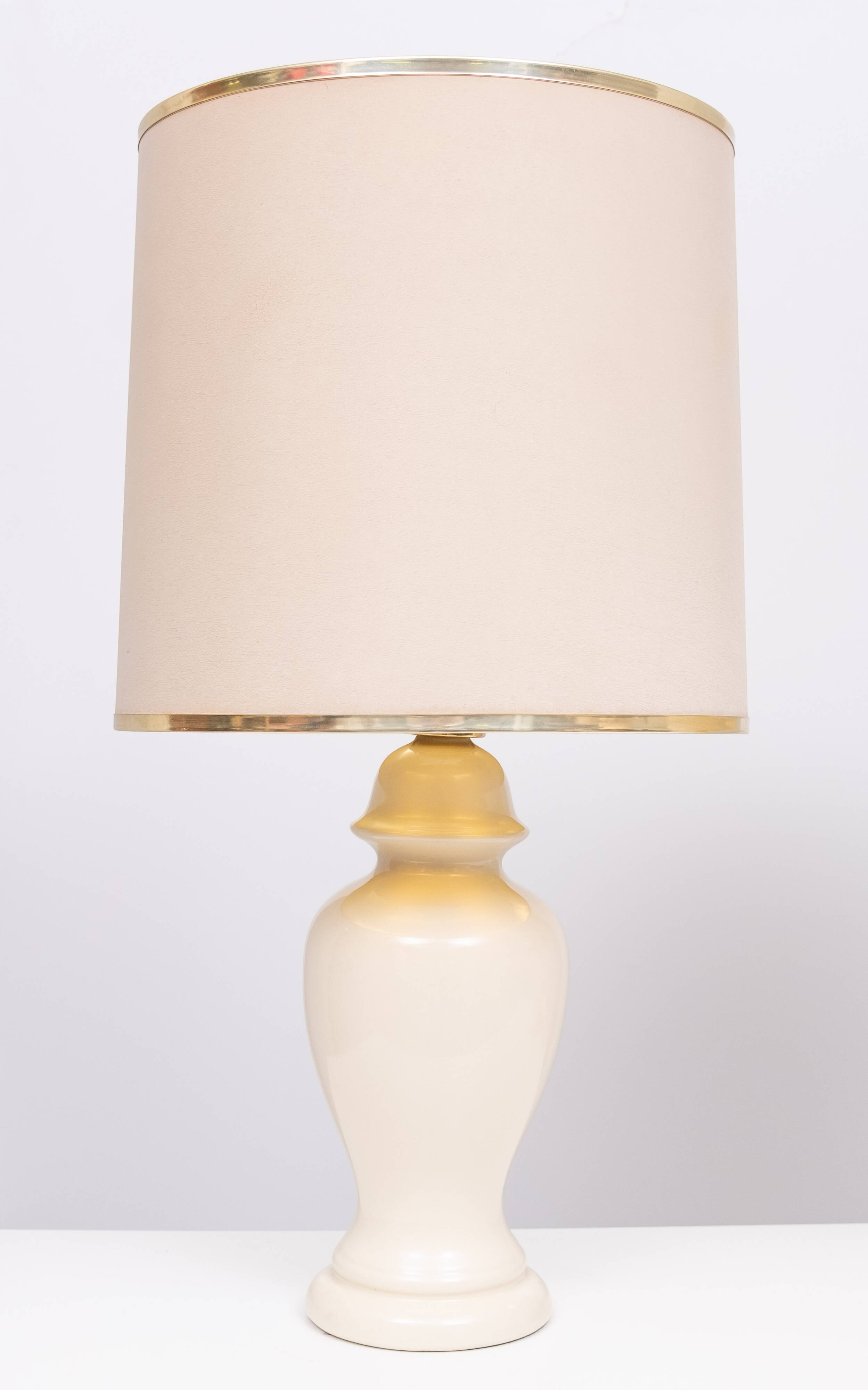 Herda set Ceramic table lamps matching Shade 1970s