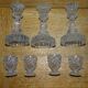 Candle Holders and Doll Dinette Glasses in Molded Pressed Glass Portieux or Vallerysthal