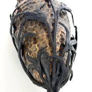 Copper Vase with Wrought Iron Snake and Leaves attr. to Alessandro Mazzucot