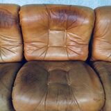 Mid-Century Modern Italian Leather Sectional Sofa by Ipe, Italy, 1970s, Set of 5