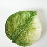 Large slip dish / cup, Leaf model, Signed, 1970