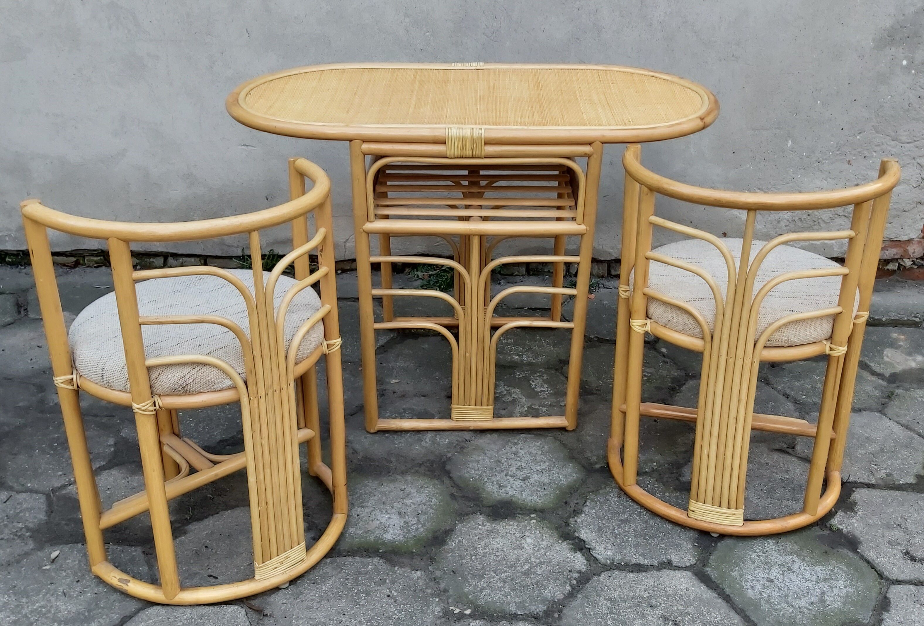 Rattan set, 1980s
