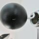 "Streamline" wall coat rack in chromed metal and black lacquered wood, 1970.