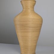 Grand vase de sol en rotin tressé, années 1970