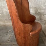 Scandinavian Swedish pine log stump chair "kubbstol" 1970s