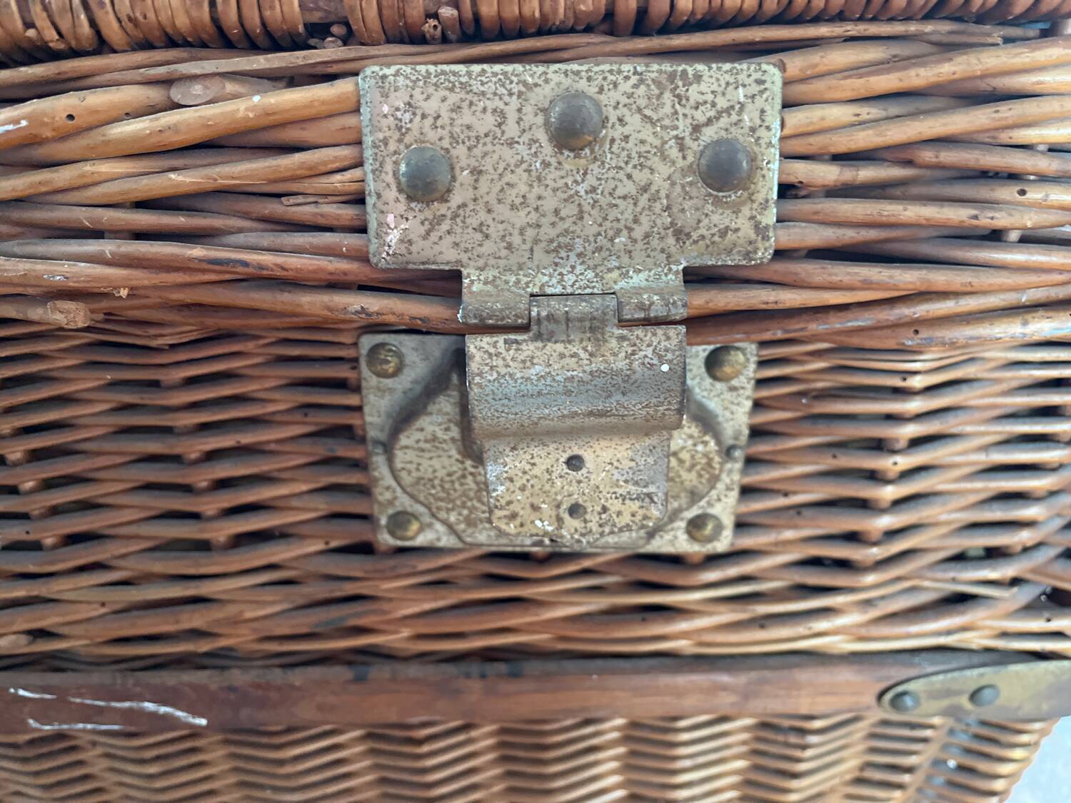 Old wicker transport trunk, early 20th century