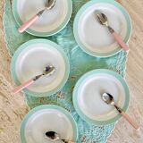 6 assiettes à dessert vert menthe