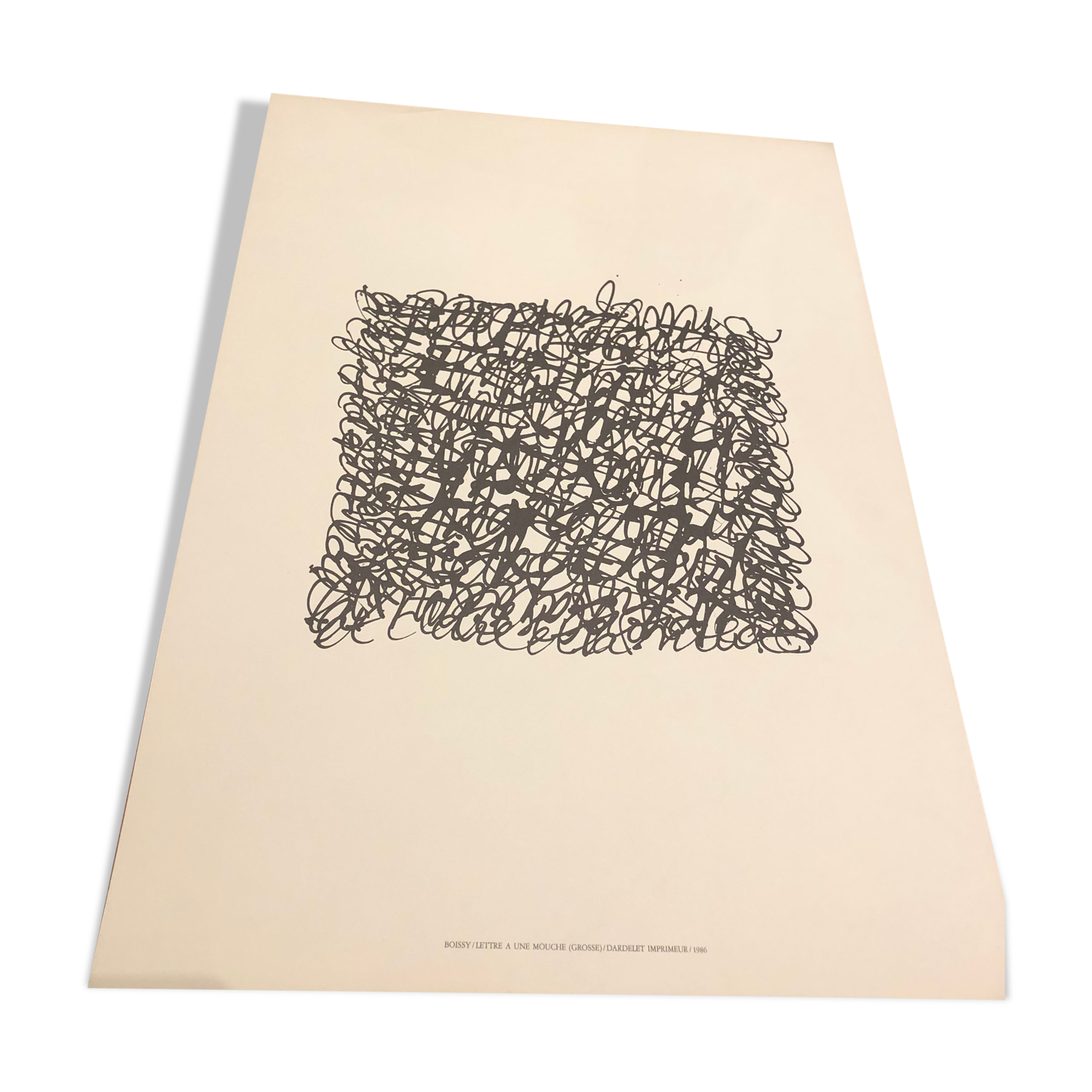 Original ideogram poster fly 1986 Dardelet vintage lithograph