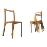 Chaises de salle à manger en bois vintage de Sirch, Bitzer, lot de 4