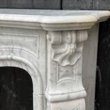 Louis XV style fireplace in Carrara marble