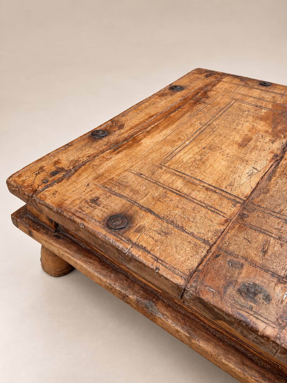 Old Indian solid wood coffee table – floor table