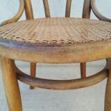 Bistro chair Thonet n°18 late XIX curved wood seated canned