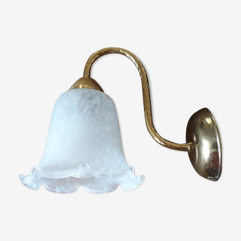 Brass tulip wall light swan collar