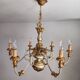 Antique gilded silver chandelier Florentine Rococo Louis XV Italy