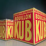 Duo of boxes Bouillon Kub metal 1950