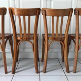 4 chaises bistrot années 50 type Baumann