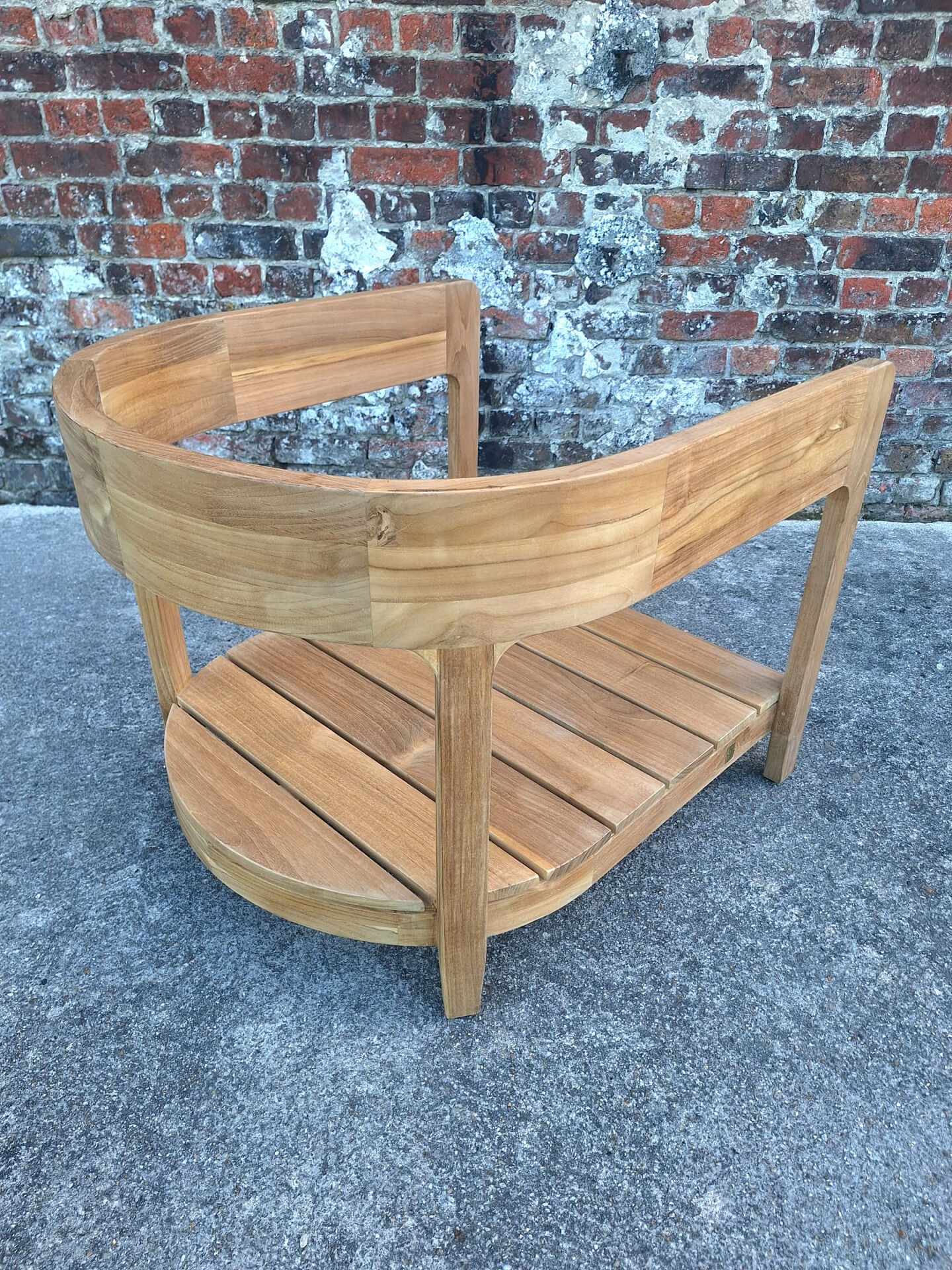 Ampm fauteuil juanpi en teck massif, meuble siège