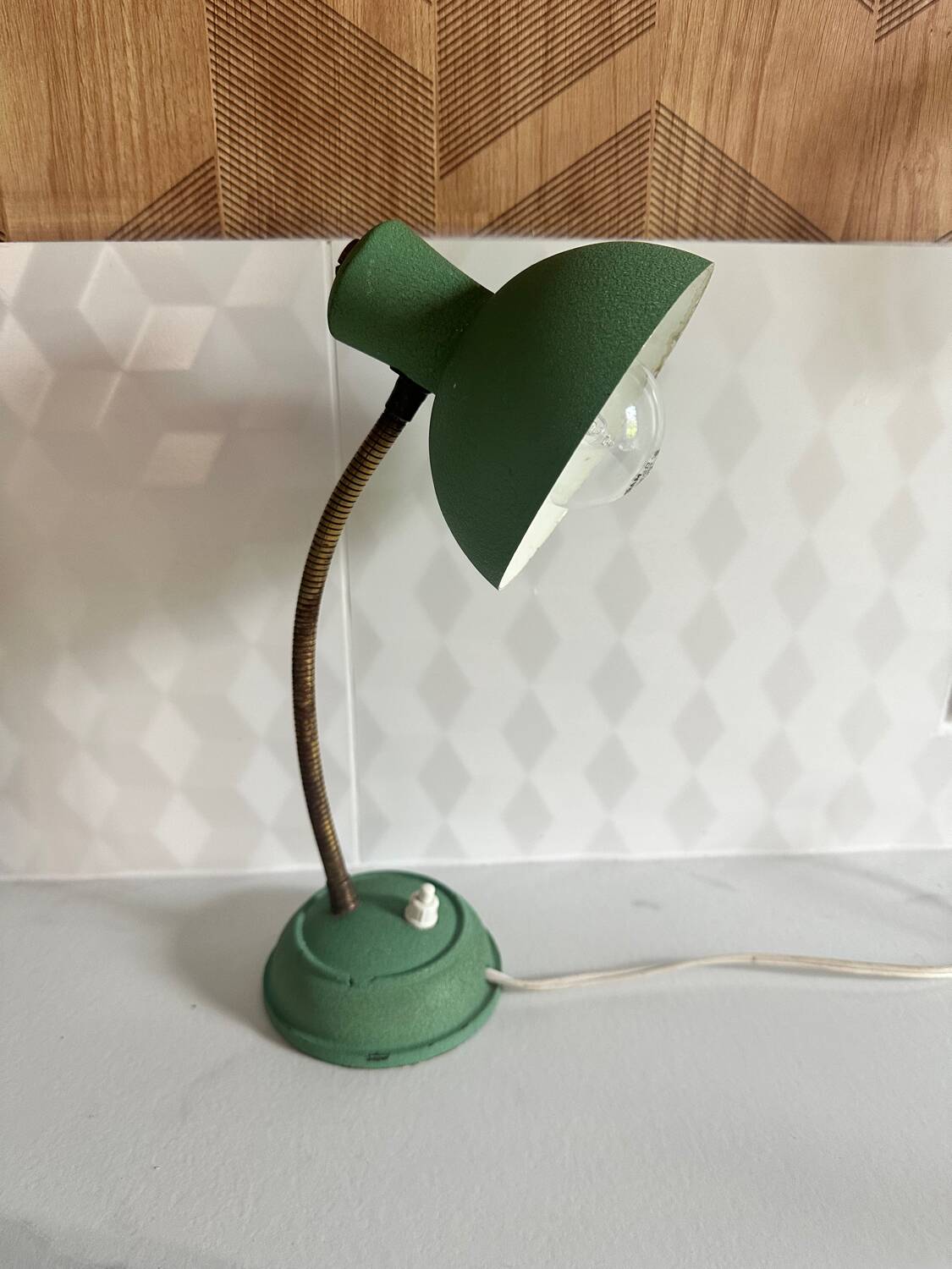 Vintage green bedside lamp