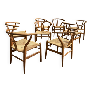 8 chaises CH24 eiken - carl