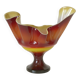Vintage Swung Vase  Fruit Bowl Retro Red Blown Glass  Handmade Table Decor