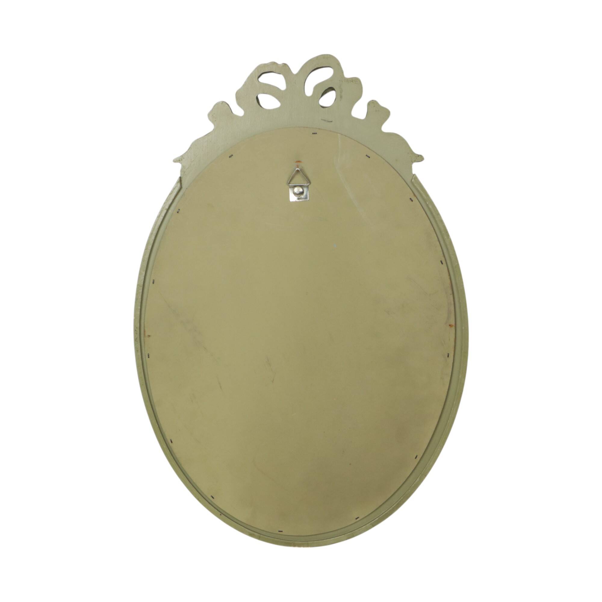 Oval Gold Leaf Gilded Mirror Classic Facet France 52cm